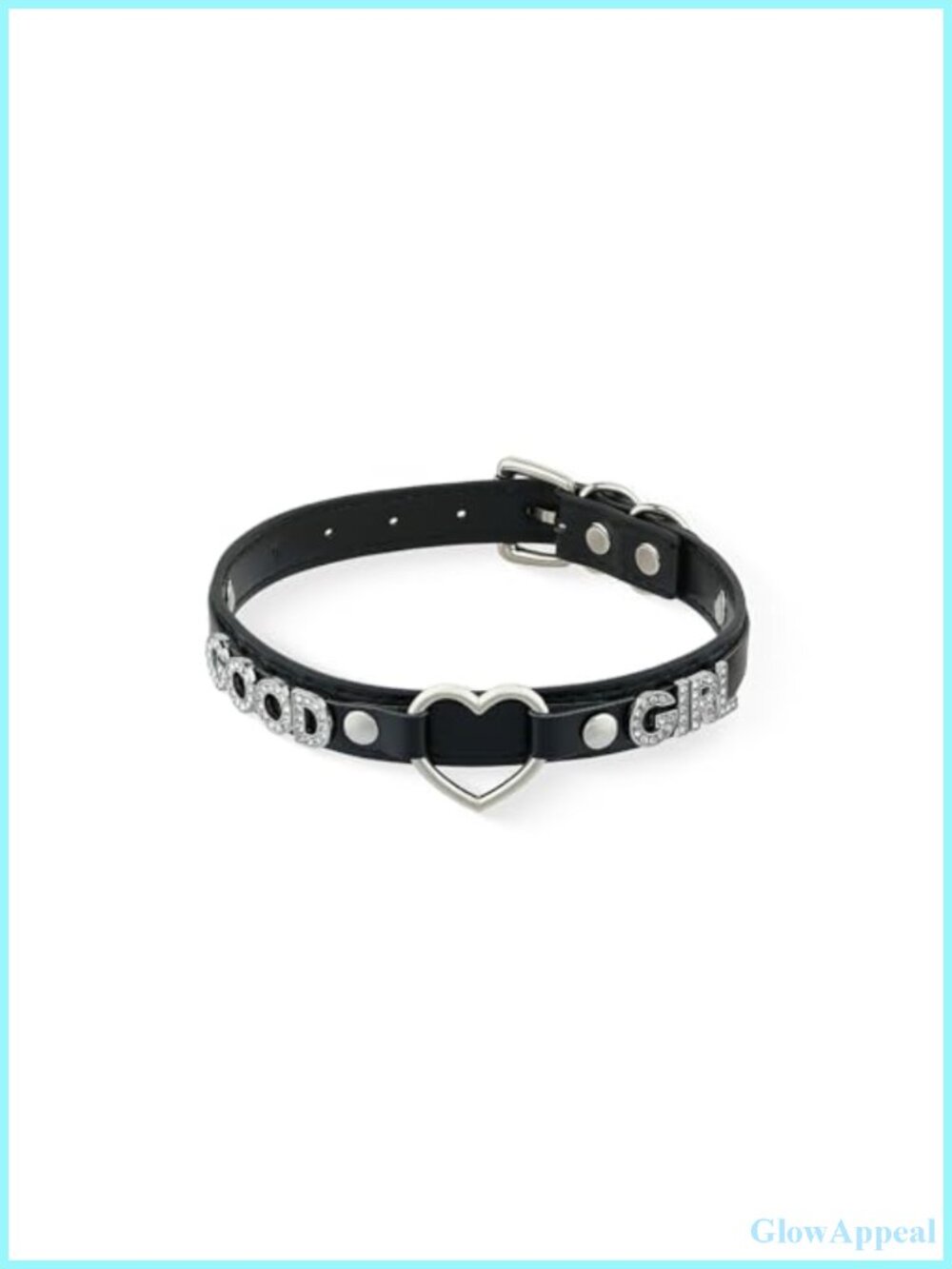 PU Leather Heart O-Ring Letter Choker Necklace Adjustable